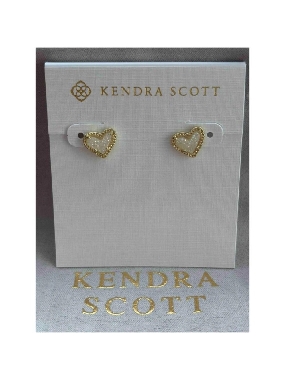 Kendra Scott white heart earrings